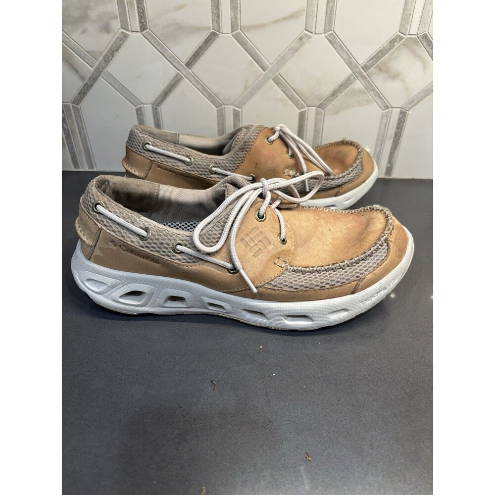 Columbia PFG Boatdrainer Men's 8.5 Beige Blood 'N Guts Techlite Shoes BM2611-265